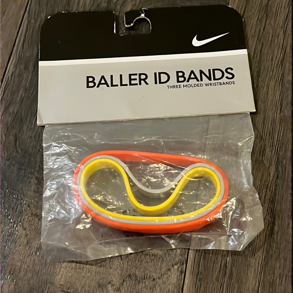 Nike Baller ID bands wristbands bracelets new vintage 2005 adult grey orange